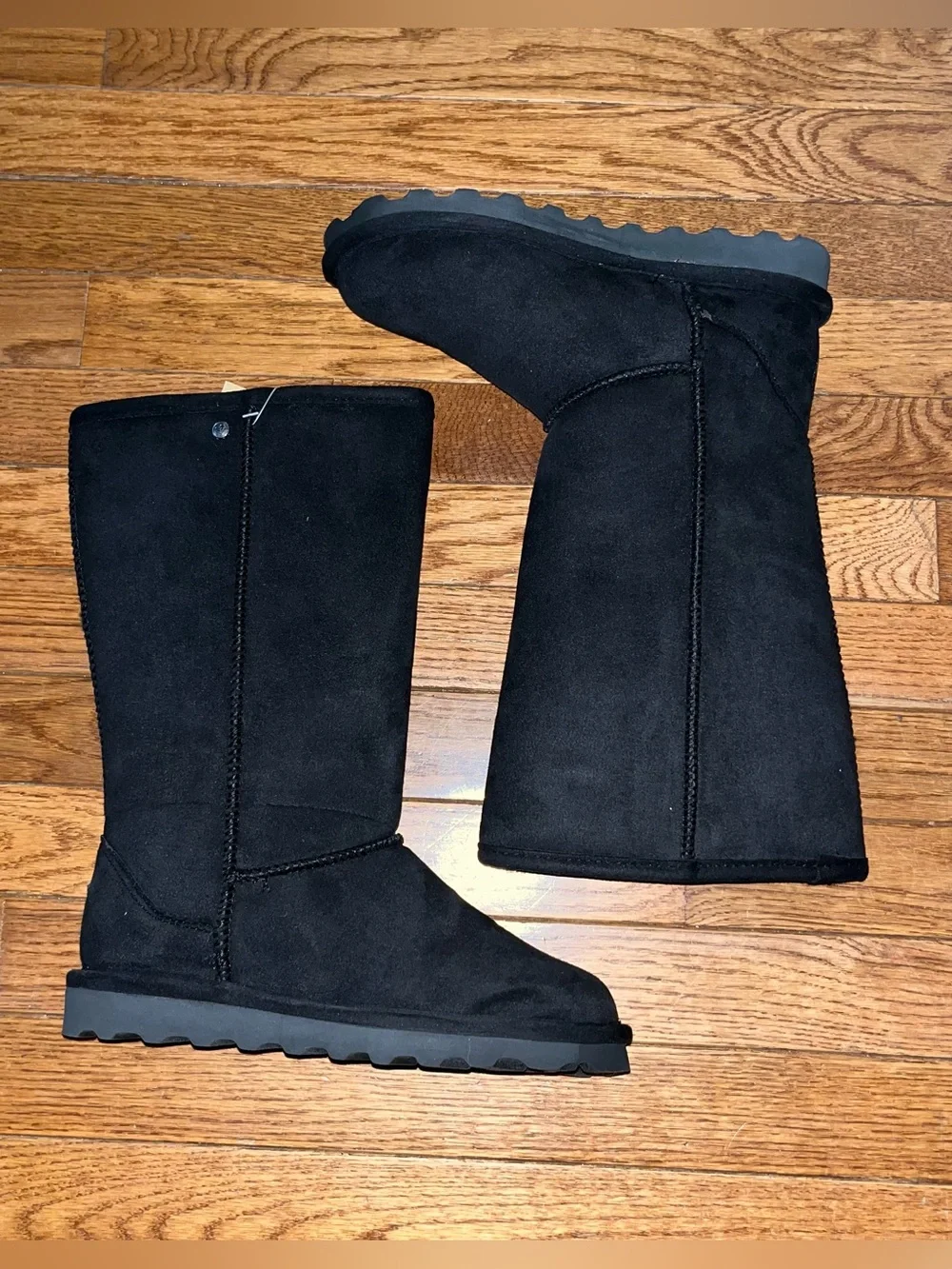 BearPaw Elle Tall Vegan Faux Fur Lined Boot Black 2 Women’s Size 6 Medium Calf
